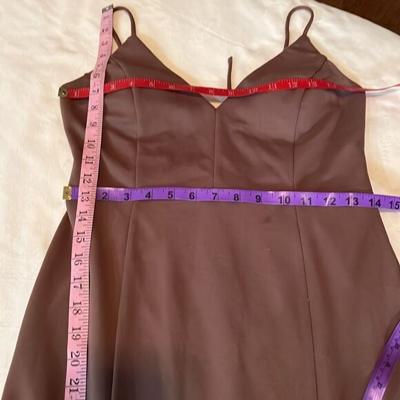 Windsor Dress Gown Purple Mauve Size Medium Spaghetti Strap Tie Backless Maxi - Picture 14 of 16